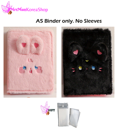 A5 Plush Six Hole Magnetic Binder