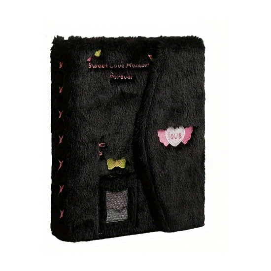 A5 Embroidered Plush Six Hole Magnetic Binder