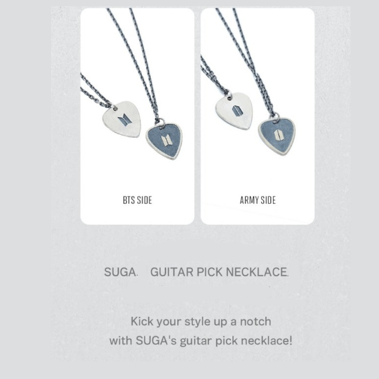 BTS SUGA Guitar Pick Necklace