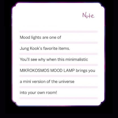 BTS Jung Kook Mikrokosmos Mood Lamp