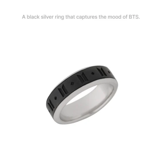 BTS Monochrome Black Ring